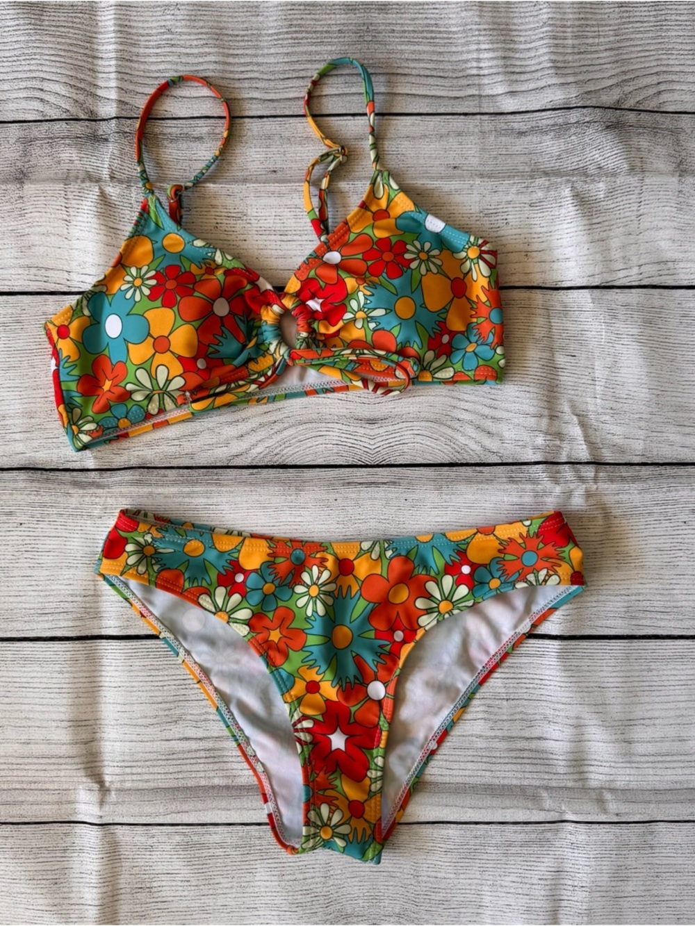 Women’s Floral Bikini in Red, Orange, Yellow, Blue, Green